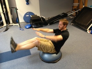 bosu leg lift