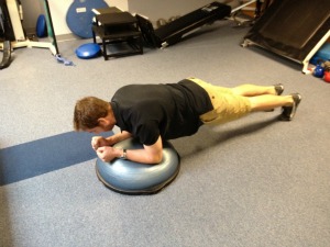 BOSU plank, ball up