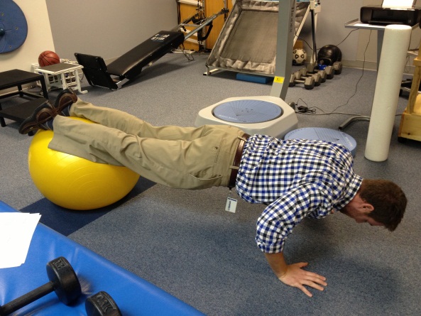 Exercise Ball Push Up