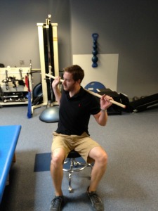 Seated barbell rotation